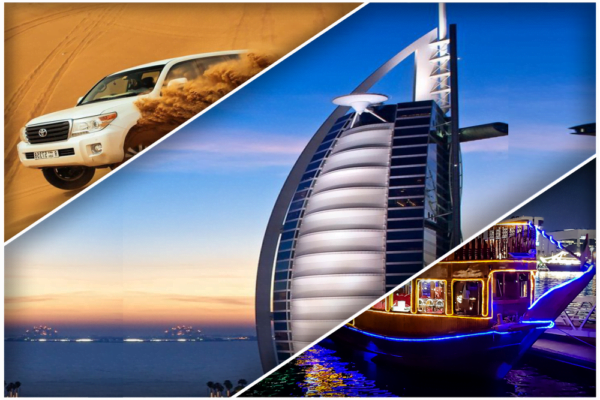 Dubai City Tour, Dhow Cruise, Desert Safari